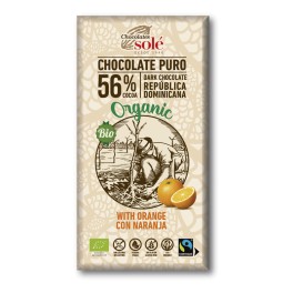 Xoclata negra 56% cacao amb taronja 100g eco